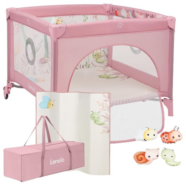 Lionelo Mille Plus Playpen | pink, image 1 of 3
