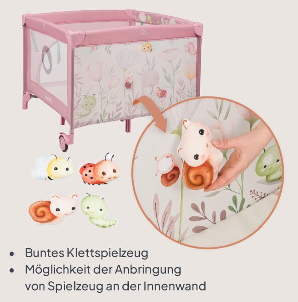 Lionelo Mille Plus Playpen | pink, image 3 of 3