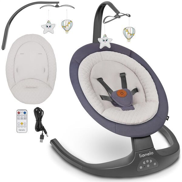 Lionelo Ralf Plus 2-in-1 Babywippe | gray 1