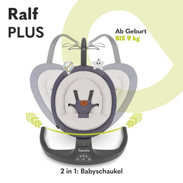 Lionelo Ralf Plus 2-in-1 Babywippe | gray 2