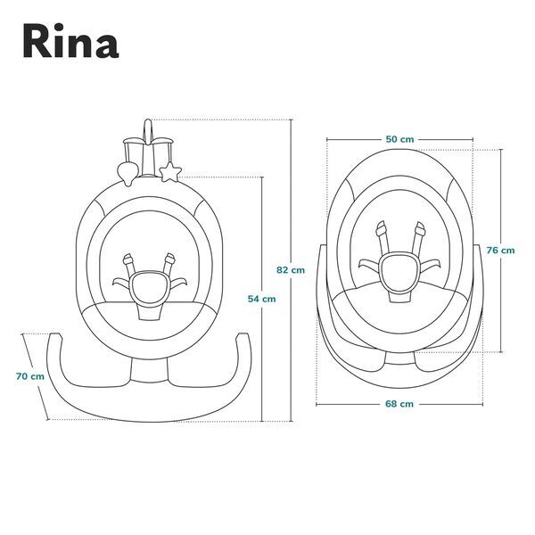Lionelo Rina 2-in-1 babywip | donkergrijs, image 2 of 3