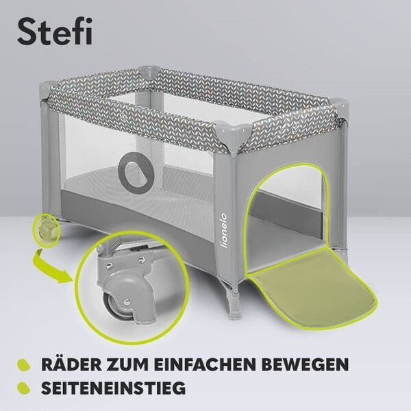 Lionelo Stefi 2 in 1 Baby Laufstall and Kinderreisebett | grey 2