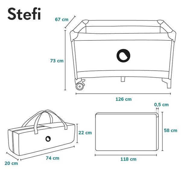 Lionelo Stefi 2 in 1 Baby Laufstall and Kinderreisebett | grey 3