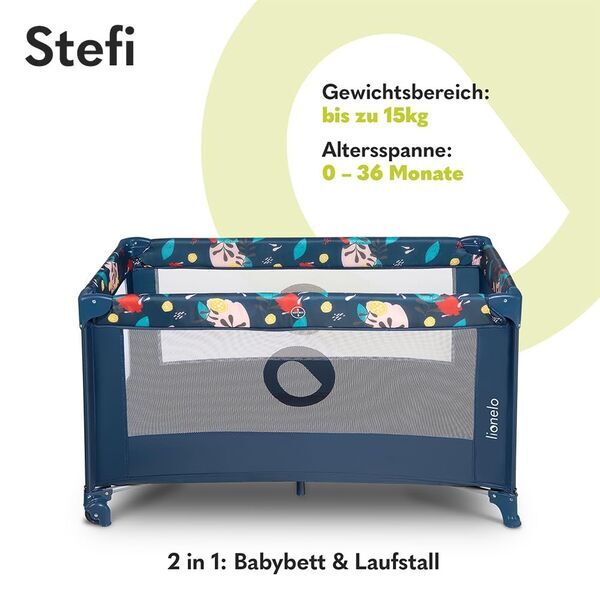 Lionelo Stefi Babybett und Laufstall | blau 2