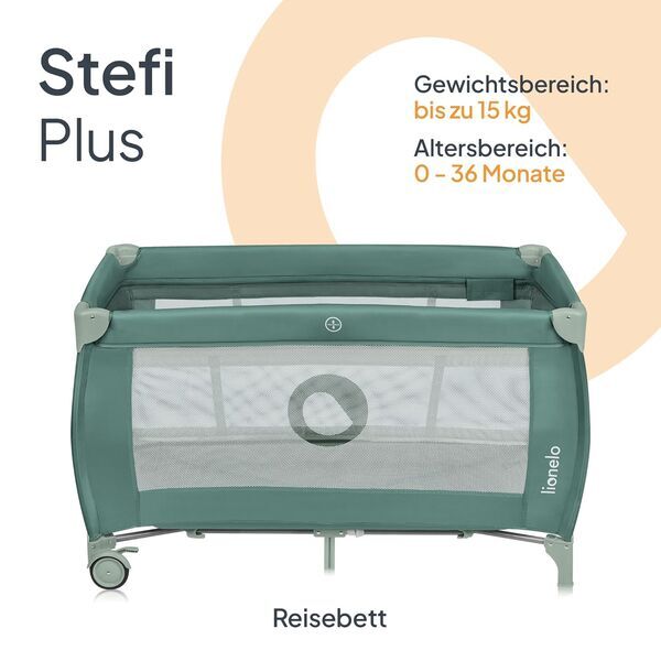 Lionelo Stefi Plus Reisebett | green 2