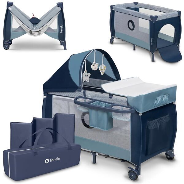 Lionelo Sven Plus 4-in-1 Babybett | blue 1