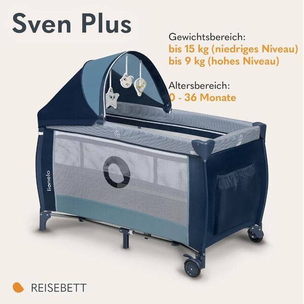 Lionelo Sven Plus 4-in-1 Babybett | blue 2