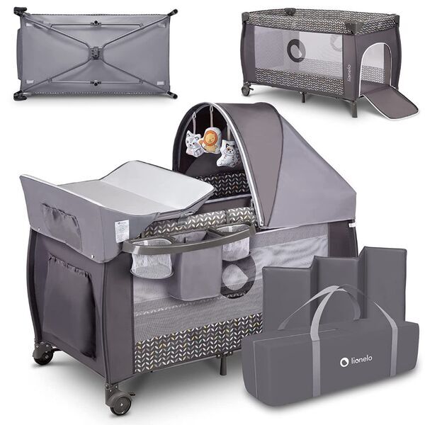 Lionelo Sven Plus 4-in-1 baby crib and playpen | grey, image 1 of 2