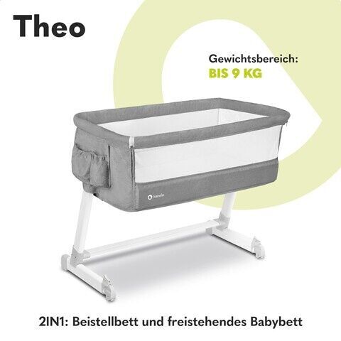 Lionelo Theo Beistellbett | grau 2