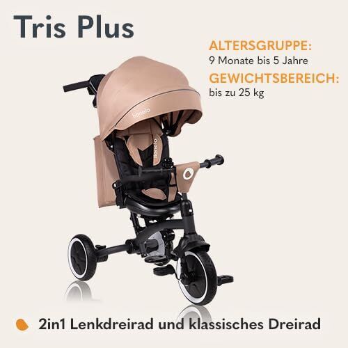 Lionelo Tris Plus Tricycle | beige, image 2 of 3