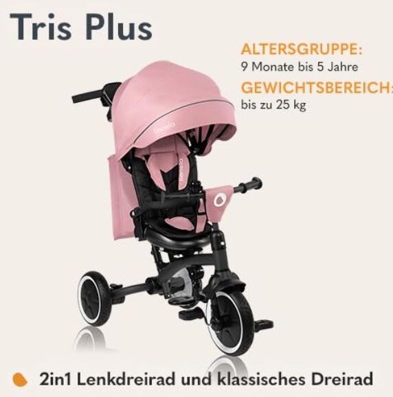 LIONELO Tris Plus Multifunktionales springcykel | rosa, image 3 of 3