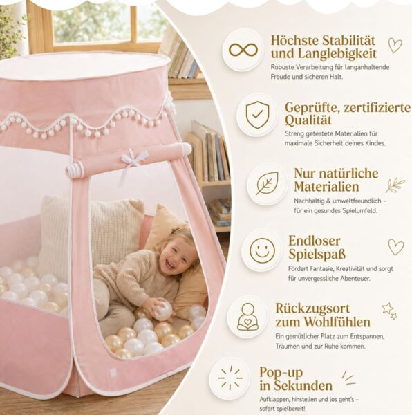 Lionherz 2in1 ball pit-Spielzelt | pink, image 2 of 2