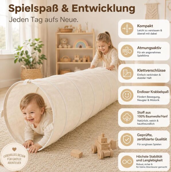 Lionherz Spieltunnel | beige, image 3 of 3