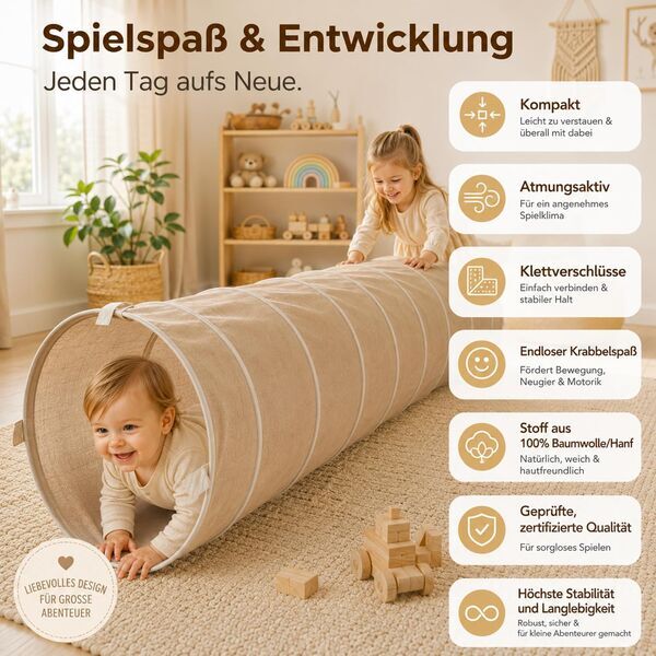 Lionherz Play Tunnel | karamellbraun, image 2 of 3