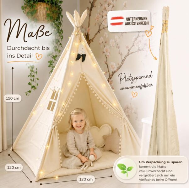 Lionherz Tipi Zelt | beige, image 2 of 2
