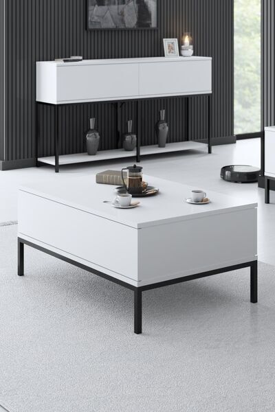 Lord coffee table wood veneer black white | black, image 1 of 4