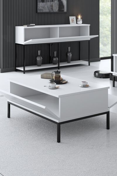 Lord coffee table wood veneer black white | black, image 2 of 4