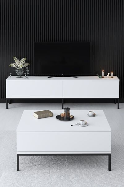 Lord coffee table wood veneer black white | black, image 3 of 4