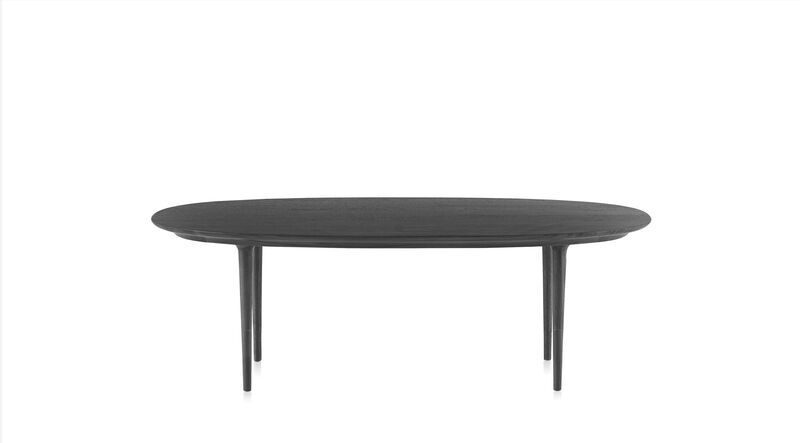Lunar coffee table wood black Ø80cm | black, image 1 of 5