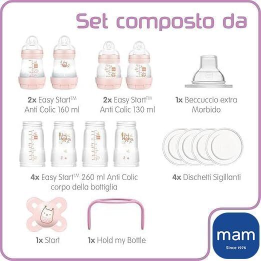 MAM Easy Start przeciwkolkowy butelki dla niemowląt-zestaw | rosa | różowy, image 2 of 3