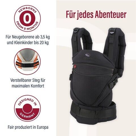 Manduca XT Monochrome Babytrage | black 3