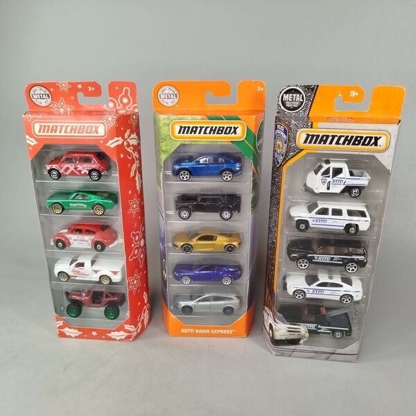 Matchbox Bundle Happy Holidays NYPD Police Auto Bahn Express Set von 3 Metallautose | mehrfarbig, image 2 of 2