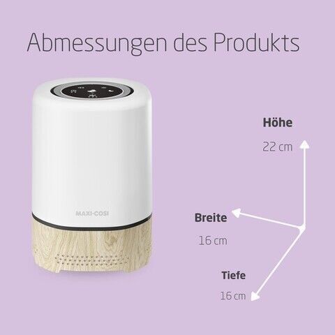 Maxi-Cosi Clean 3-in-1 Luftreiniger mit Nachtmodus und Sprachsteuerung | weiß 3