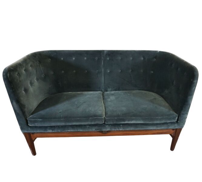 Mayor AJ6 sofa velvet walnut wood blue | blue, image 4 of 4