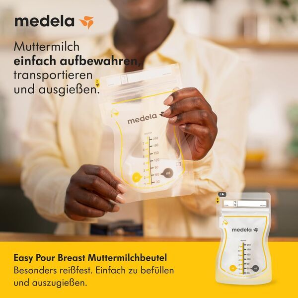 Medela Easy Pour Einweg-Muttermilchbeutel 210 ml | blanc/jaune | 50er pack 2
