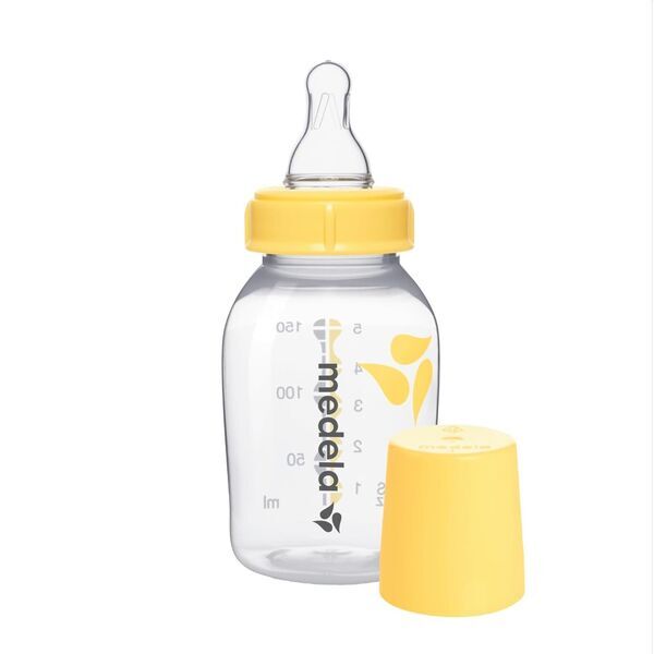 Medela Slow Flow Sauger + 150ml Milchflasche | yellow 1