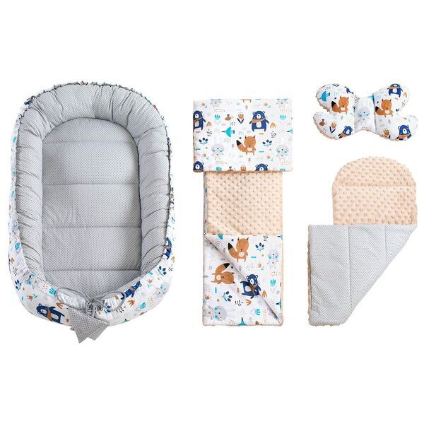 Medi Partners 5 Teiliges Babynestchen Set | weiß/beige 2