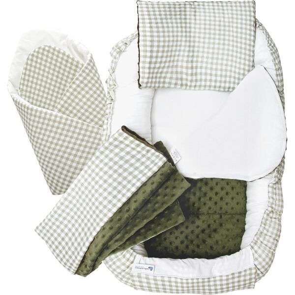 Medi Partners Babynest Set | grün/weiß 1