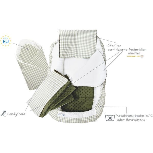 Medi Partners Babynest Set | grün/weiß 3