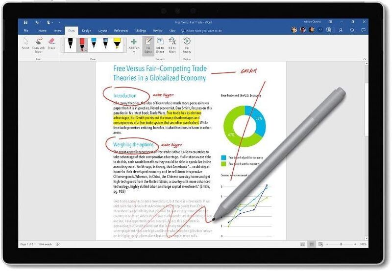 Microsoft Surface Pro 6 (2018) | i5-8350U | 12.3" | 8 GB | 128 GB SSD | stylet compatible | Win 10 Pro | Platin | Surface Dock 2