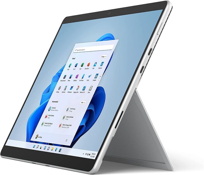 Microsoft Surface Pro 8 | i7-1185G7 | 13" | 16 GB | 256 GB SSD | Surface Dock | Win 11 Pro | Platin | Keyboard Ice Blue mit Stiftspeicher und Aufladen | FR 1