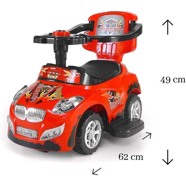 Milly Mally Rutscher Lauflerngerät Auto 3in1 Happy | red 3