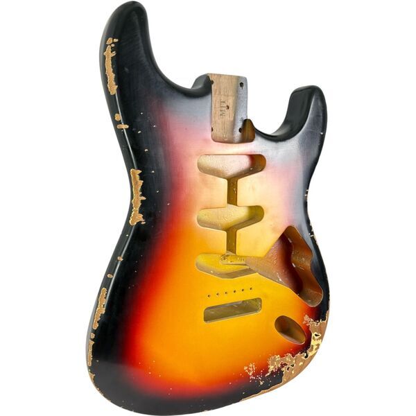 MJT Aged Relic Nitro Stratocaster Body - Sunburst | sunburst, image 1 of 4