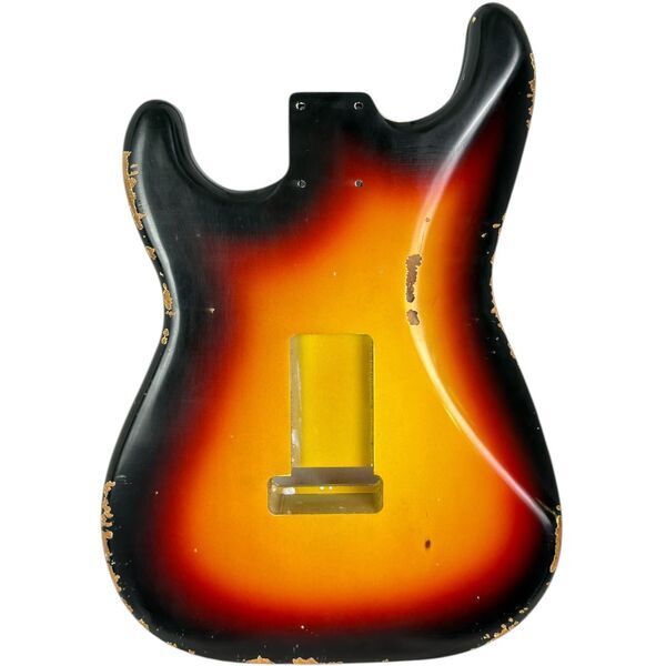 MJT Aged Relic Nitro Stratocaster Body - Sunburst | sunburst, image 3 of 4
