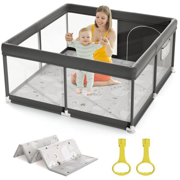 Mloong Baby Laufstall | grau 1