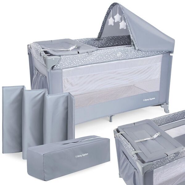 Moby-System 2-in-1 Reisebett | grey 1