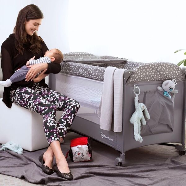 Moby-System 2-in-1 Reisebett | grey 2
