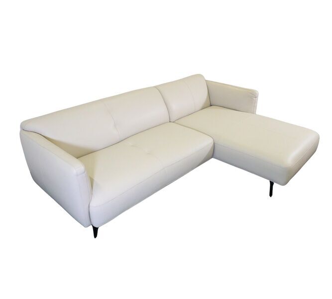 Modena Ledersofa Récamiere Salto-Leder 0967 Hellgrau | grau, image 1 of 2