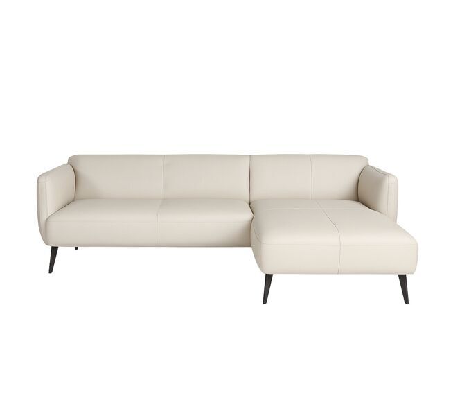 Modena leather sofa chaise longue Salto-leather 0967 light gray | grey, image 1 of 3