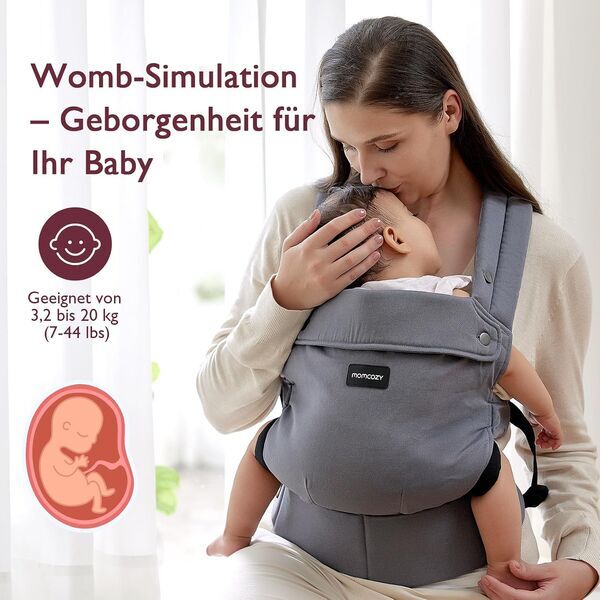 Momcozy Nosiljka za bebe | Siva, image 2 of 3