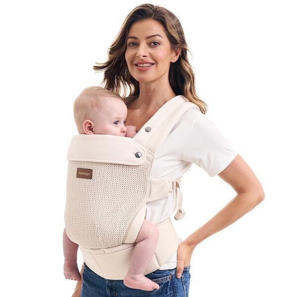 Momcozy Nosiljka za bebe s mrežicom | bež, image 1 of 3