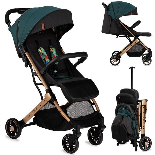 MoMi Estelle Buggy | schwarz/grün/gold 1