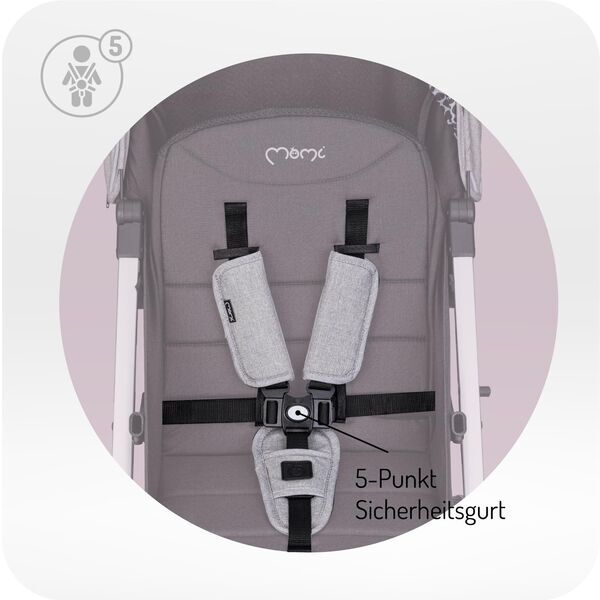 Momi Estelle Plus Light Kinderwagen | grau | Version Englisch 2
