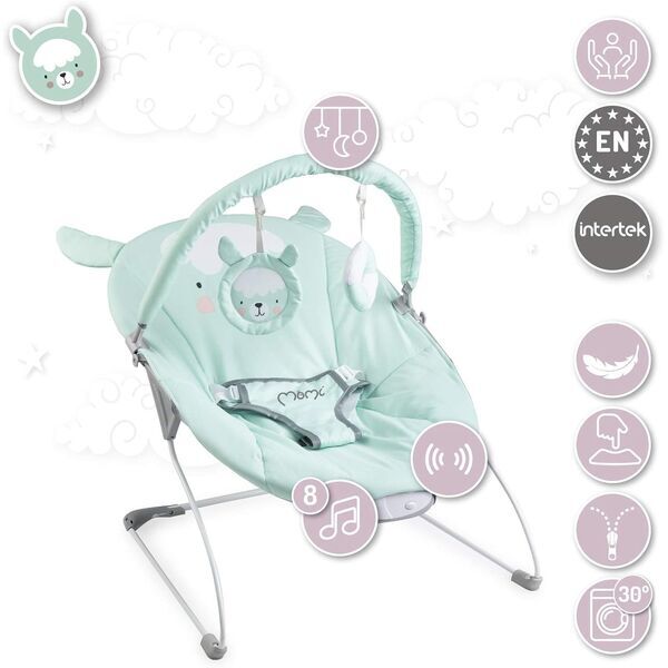 MoMi Glossy Babywippe | Version Englisch | green 3