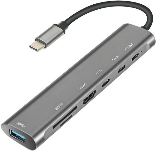 Multiport USB-Hub Adapter (USB-C) - 7-in-1 | gray