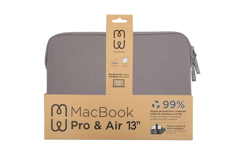 Basic ²Life custodia laptop sostenibile | MacBook Air 13" & MacBook Pro 13" | grigio, image 5 of 5